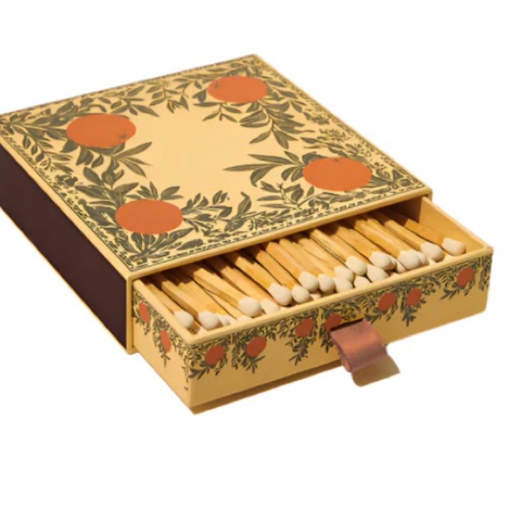 NEW, never used, large Verdant Match Box in Citrus